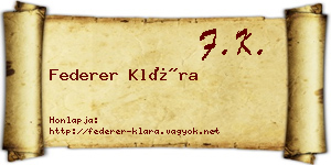 Federer Klára névjegykártya