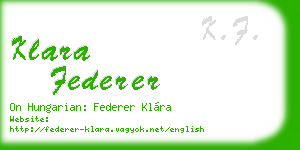 klara federer business card