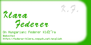 klara federer business card